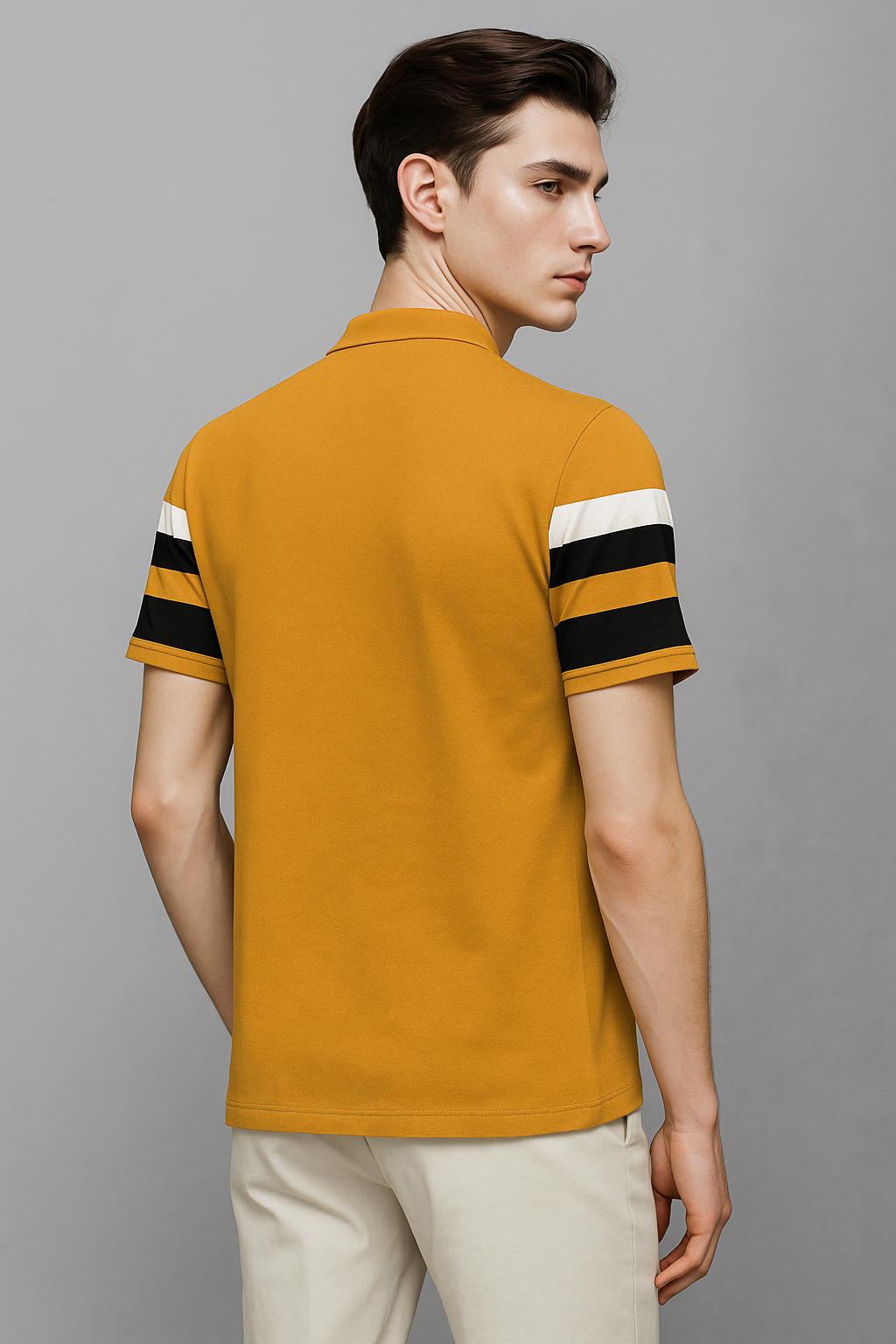 Color Block Men Yellow T-Shirt