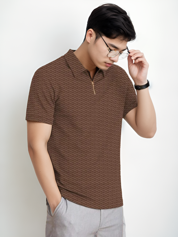 Solid Men Brown T-Shirt
