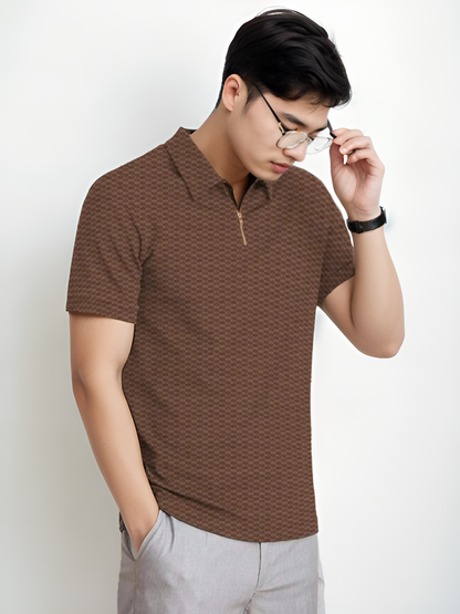 Solid Men Brown T-Shirt