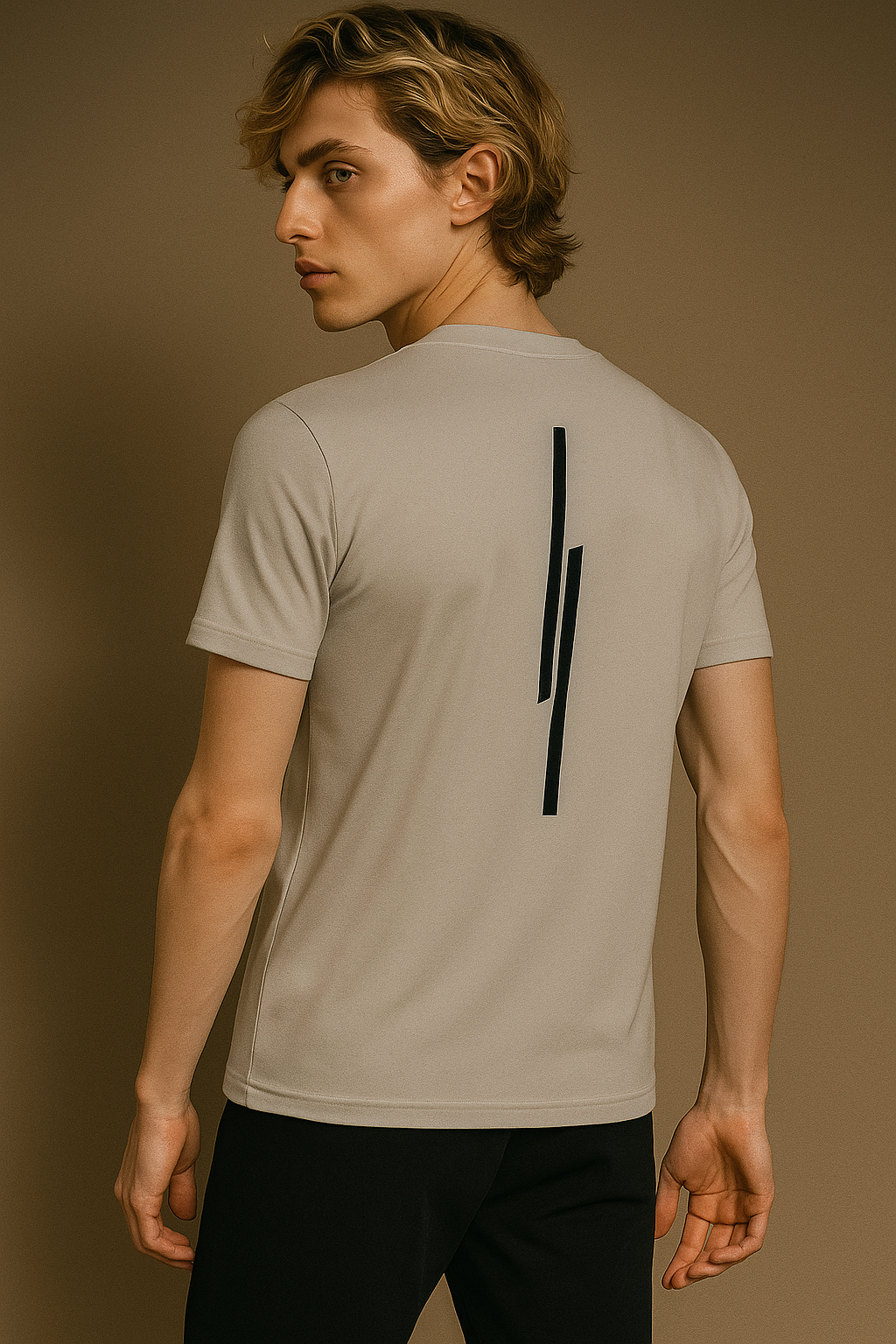 Printed, Solid Men Grey T-Shirt