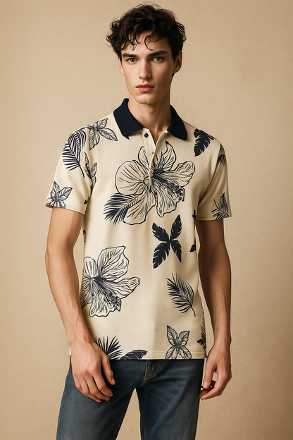 Printed Men Grey T-Shirt