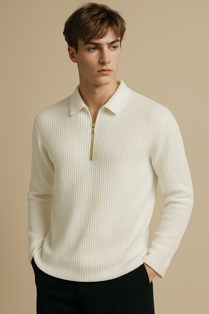 Self Design Men White T-Shirt