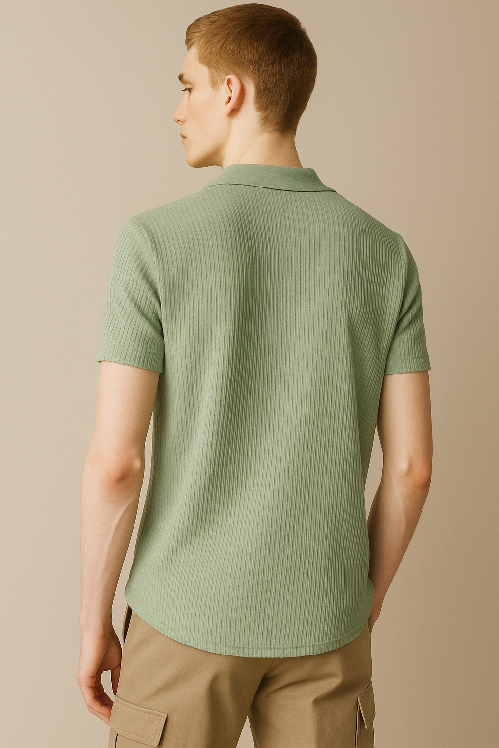 Self Design Men Green T-Shirt