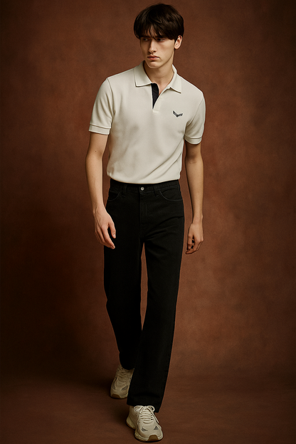 Solid Men White T-Shirt