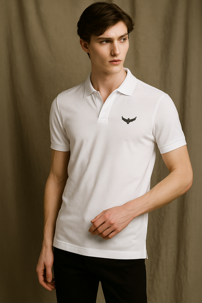 Solid Men White T-Shirt