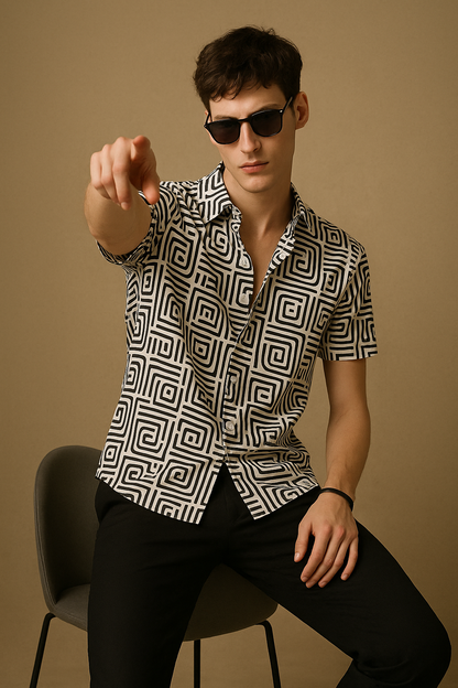 Men Printed Casual Multicolor Shirt