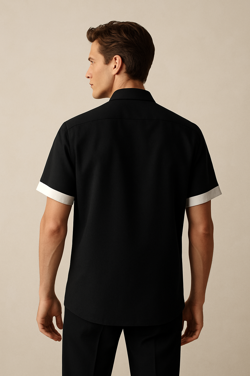 Men Printed Casual Black, White Shirt