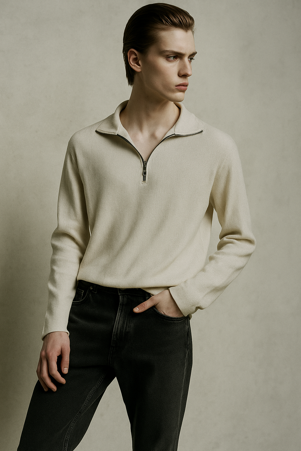 Men Self Design Polo Neck Polycotton White T-Shirt