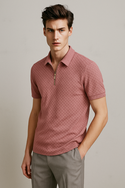 Self Design Men Pink T-Shirt