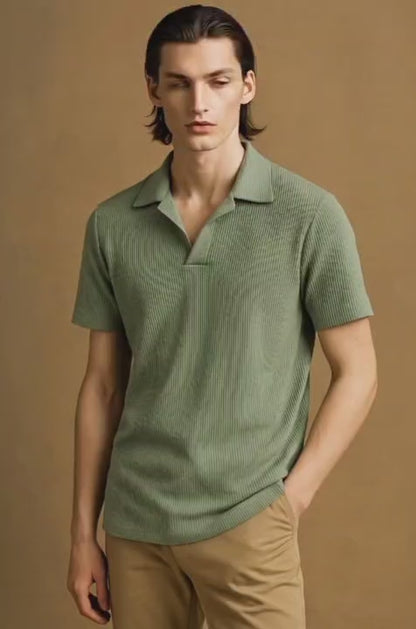 Self Design Men Green T-Shirt